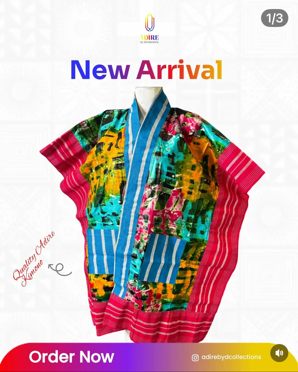 Adire kimono with ofi