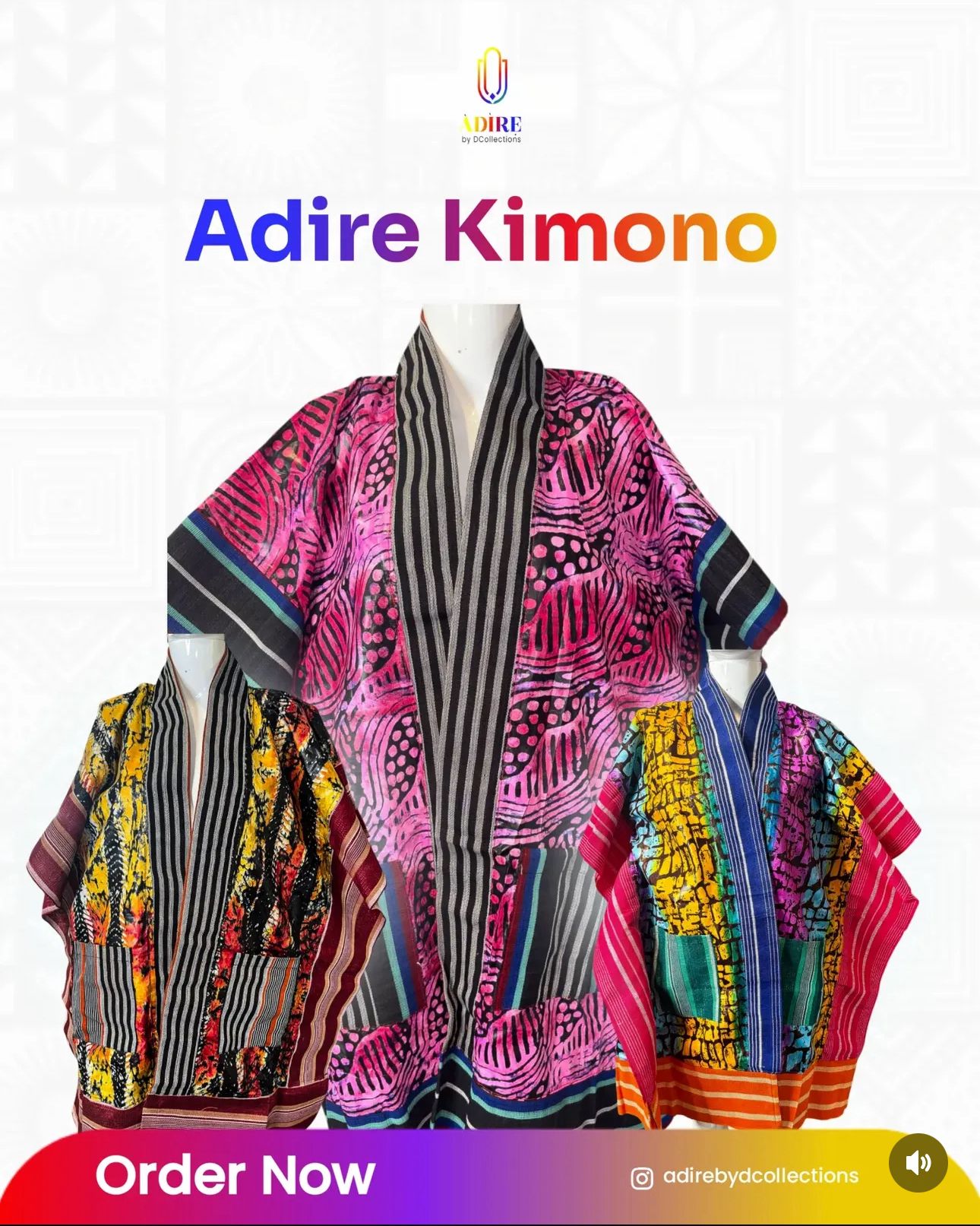 Adire kimono with ofi
