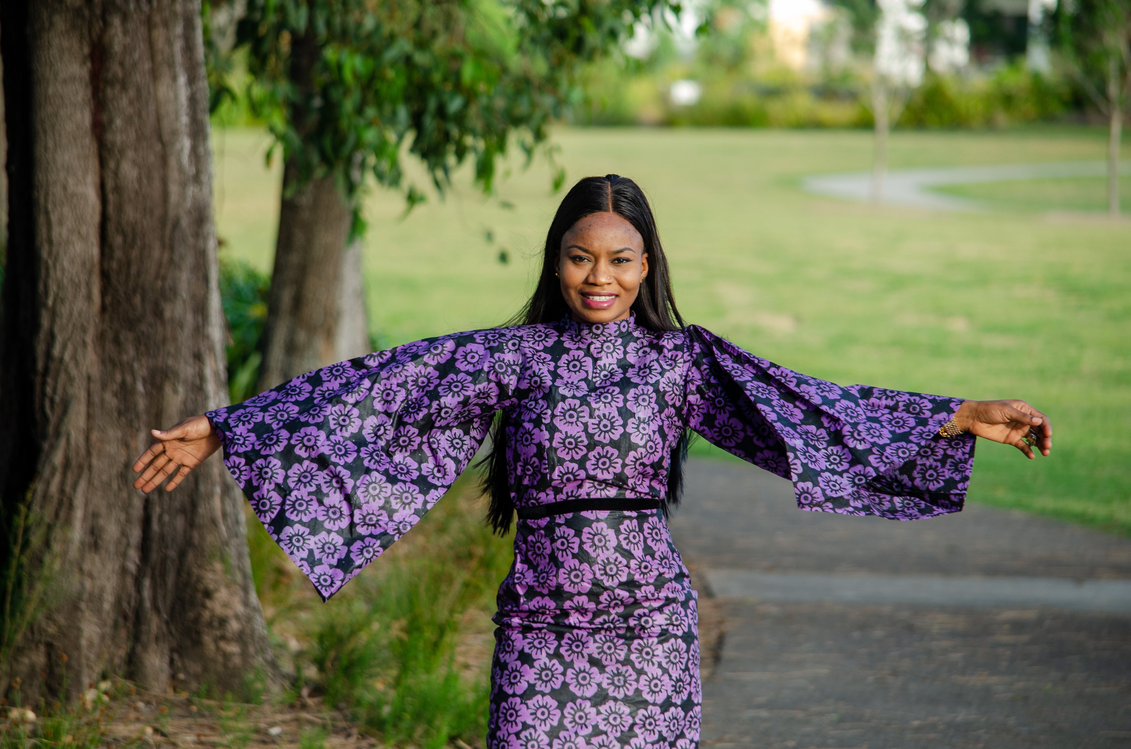 Purple petals dress